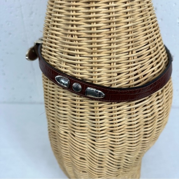 Vintage B.B. Simon Brown Alligator Print Leather Belt size Large - Picture 4 of 15